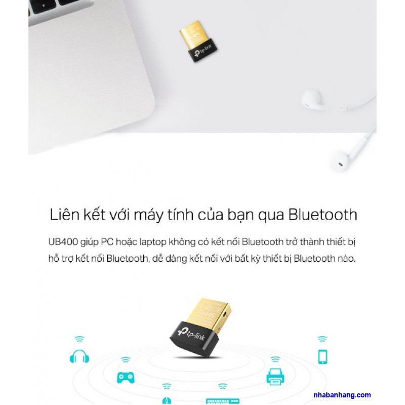 Thiết Bị Kết Nối Usb Nano Bluetooth 4.0 TP-LINK UB400 - Không cần cài đặt ( BH 12 THÁNG )