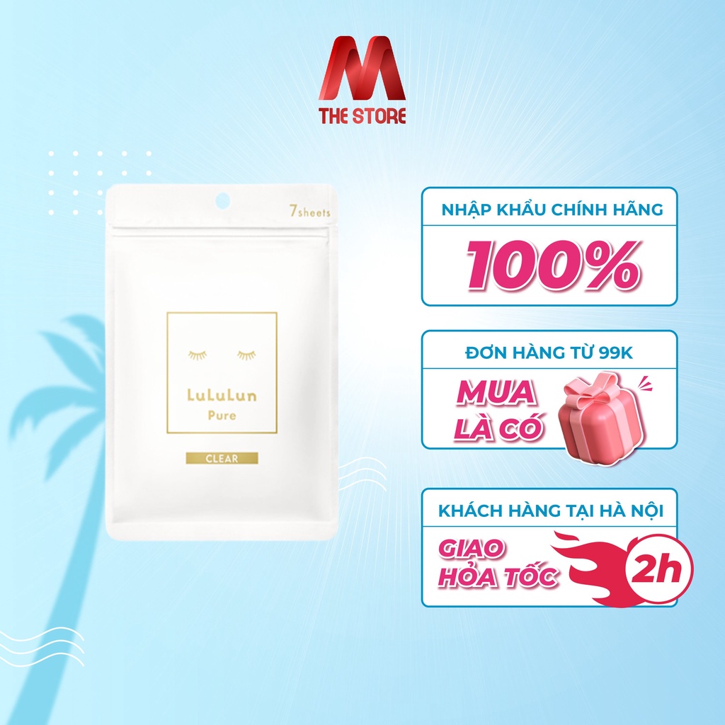 Mặt nạ Lululun gói 7 miếng Nhật Bản Màu Trắng - Mặt Nạ Dưỡng Trắng  Face Mask White  LuLuLun 5F 7 Miếng