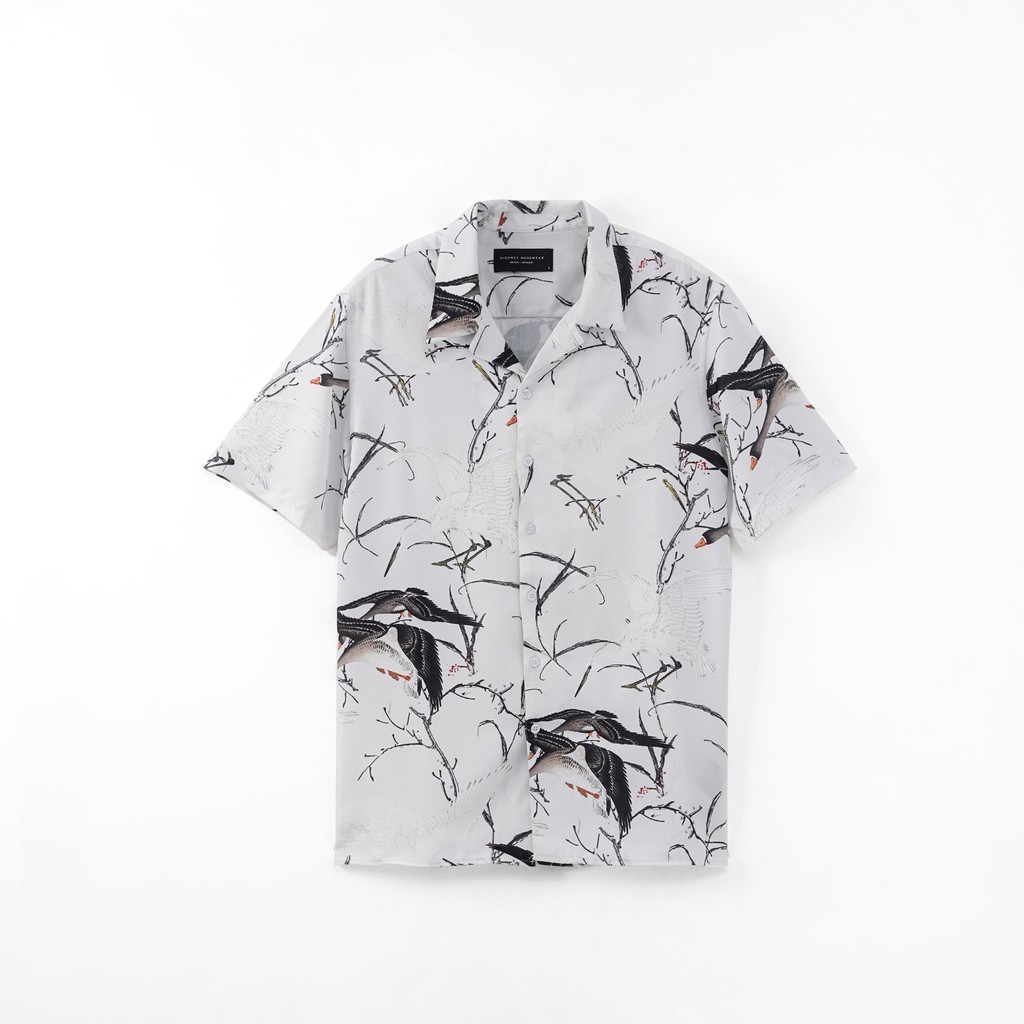 Áo Sơ Mi Ngắn Tay Nam Họa Tiết HIGHWAY MENSWEAR Crane Cuban Shirt