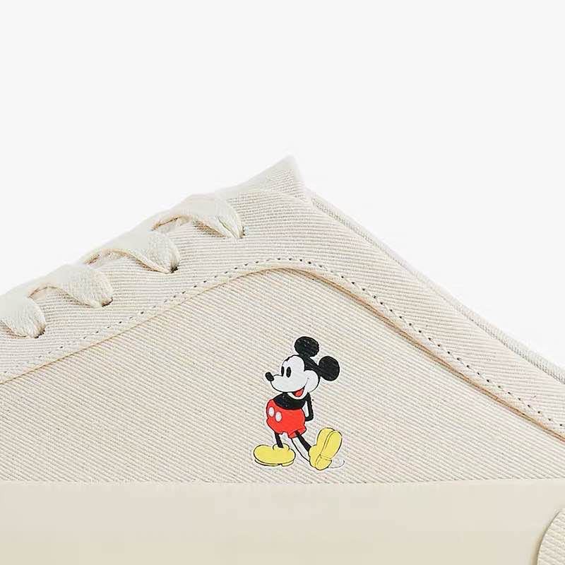 Giày Lười Canvas In Hình Chuột Mickey Dễ Thương