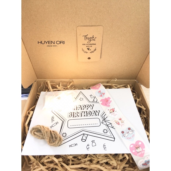 Hộp đựng quà giấy Kraft kèm rơm lót, hộp quà sinh nhật, tặng người thân,người yêu 8/3, Valentine, tặng quà Tết,tặng mẹ