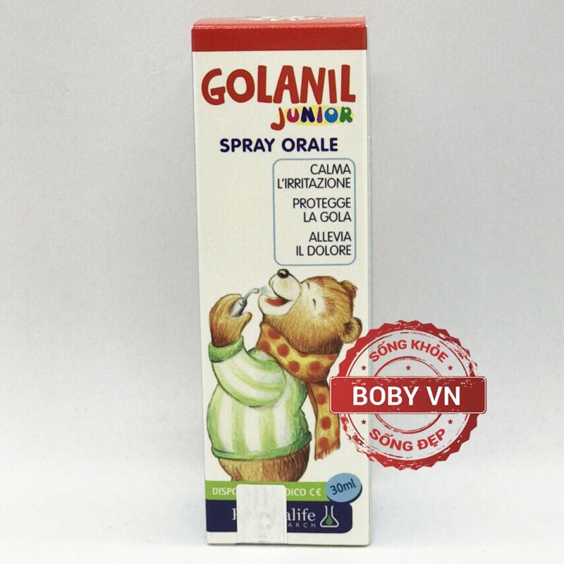 [CHÍNH HÃNG + QUÀ TẶNG ] Golanil Junior - Xịt Sát Trùng Họng Giảm Ho Tăng Sức Đề Kháng Cho Trẻ (Chai 30ml)