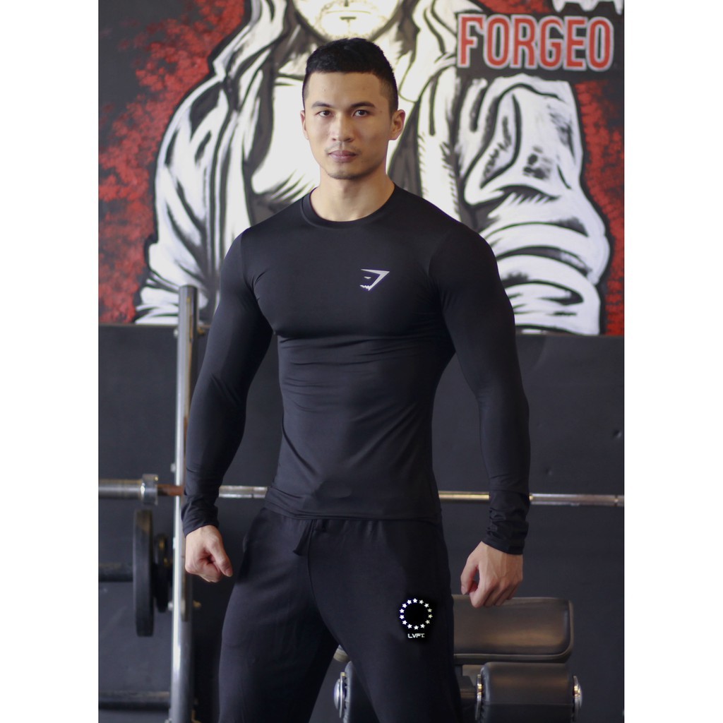 Áo giữ nhiệt Gymshark ❤ FREESHIP ❤ Áo Tập Gym Nam Dài Tay Cao Cấp 2021