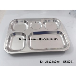 Khay cơm inox 5 ngăn giá rẻ