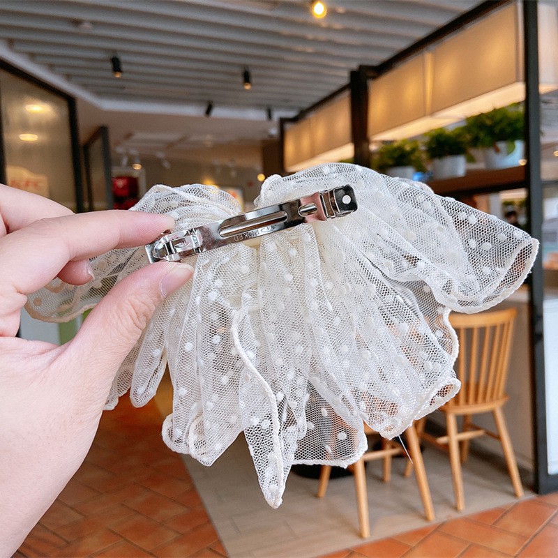 Kẹp tóc phối nơ ren bản lớn phong cách hàn quốc cho nữ Mimo Baby