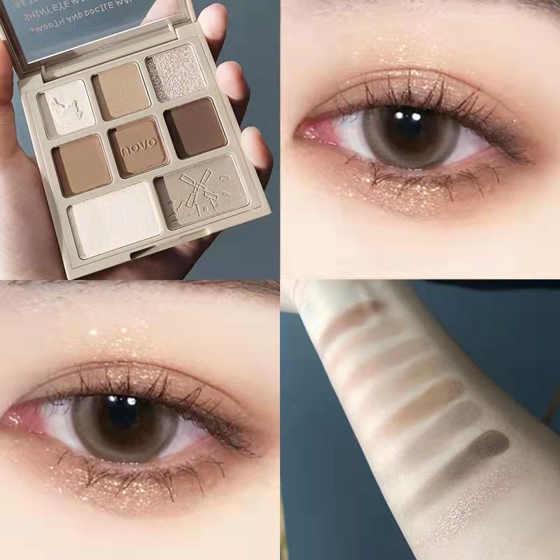 ♕Bảng Phấn Mắt Novo 8 Màu Sắc Hiệu Ứng Lì/ Ánh Nhũ/ Ánh Nhũ Thời Trang NO.5604