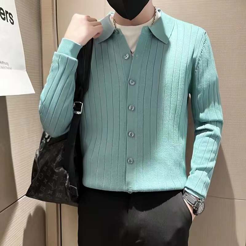 Áo Khoác Dệt Kim Tay Dài Màu Sắc Retro Hàn Quốc Dành Cho Nam Giới Fashion áo nỉ sweater nam Hàn Quốc áo khoác len bigsize simple áo sơ mi nam dài tay from rộng
