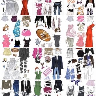 Combo búp bê giấy + quần áo búp bê
