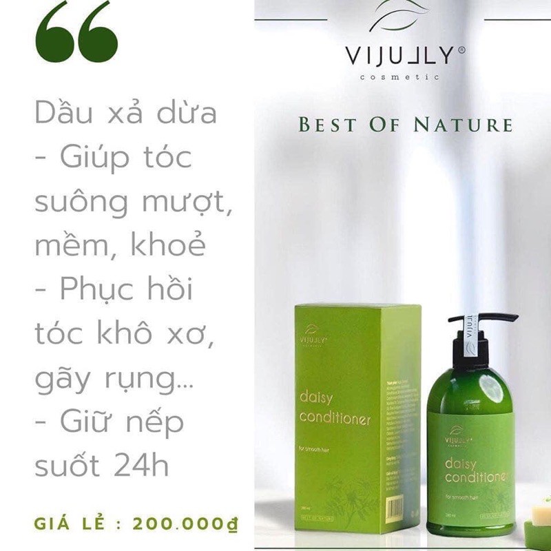 [SUÔN MƯỢT 100%] DẦU XẢ DỪA HOA CÚC VIJULLY HẾT KHÔ SƠ - CHẺ NGỌN TÓC, GIỮ NẾP TÓC SUÔN MƯỢT CẢ NGÀY