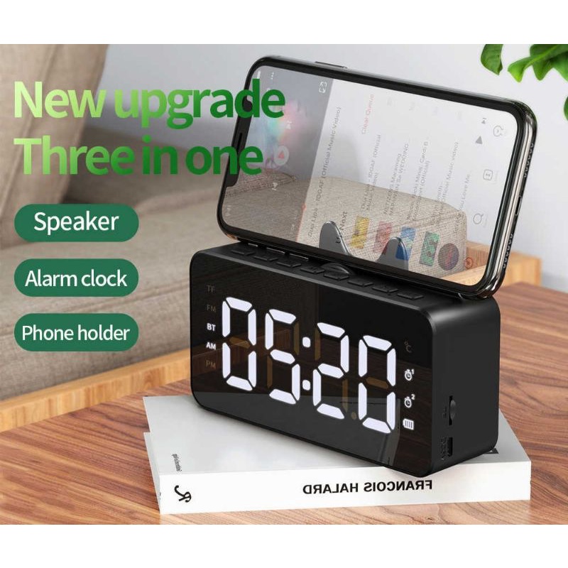 Loa bluetooth HOCO HK7 kiêm đồng hồ báo thức để bàn làm việc, bàn học