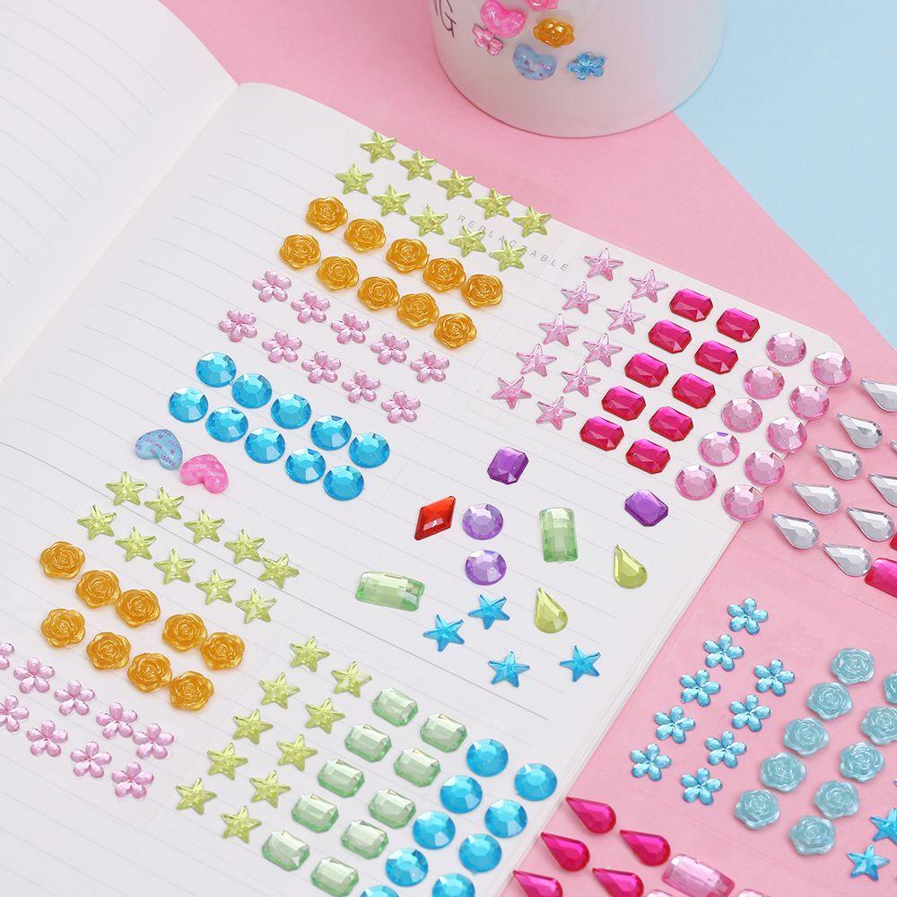 Miếng Dán Acrylic Màu Cầu Vồng Trang Trí|Miếng Dán Tự Dính Họa Tiết 3D Dễ Thương