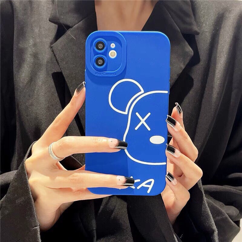 Ốp lưng dẻo màu bảo vệ cam Gấu KAWS NTC cho điện thoại TÁO