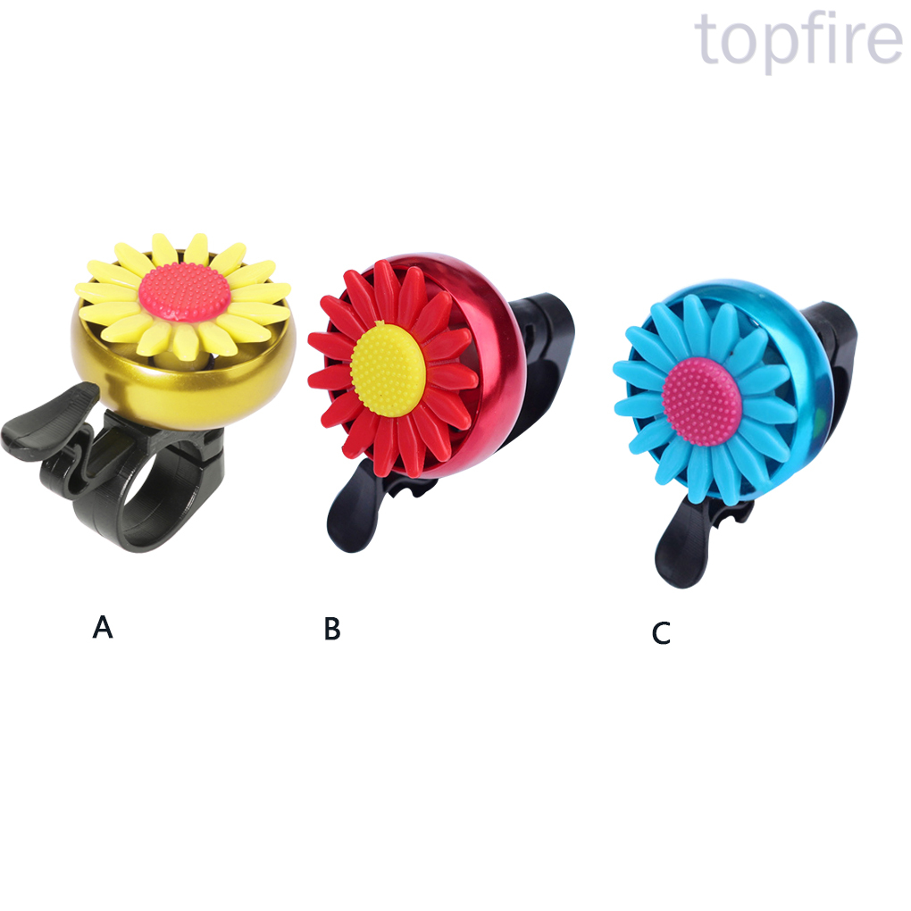 TOpfire Bike Small Bell Iron Plastic Flower Bicycle Bell Smart Decorative Cycling Ring Alarm, Yellow