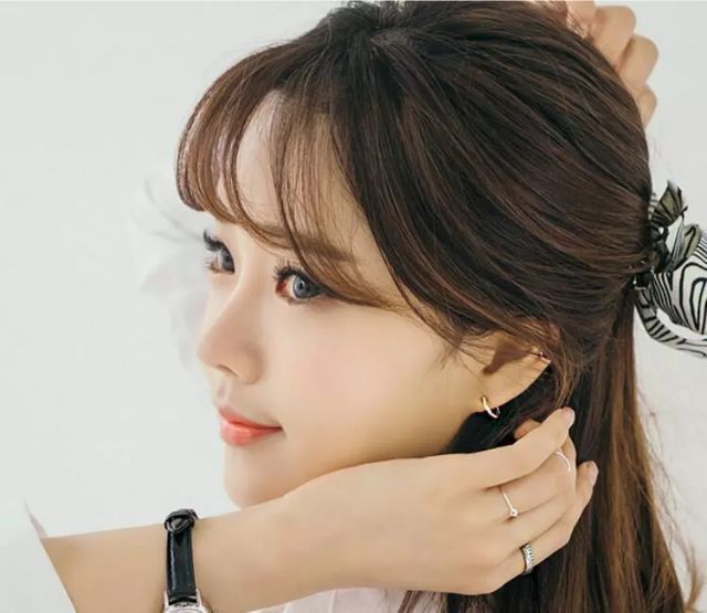 Bông tai mạ bạc khoen tròn đơn giản