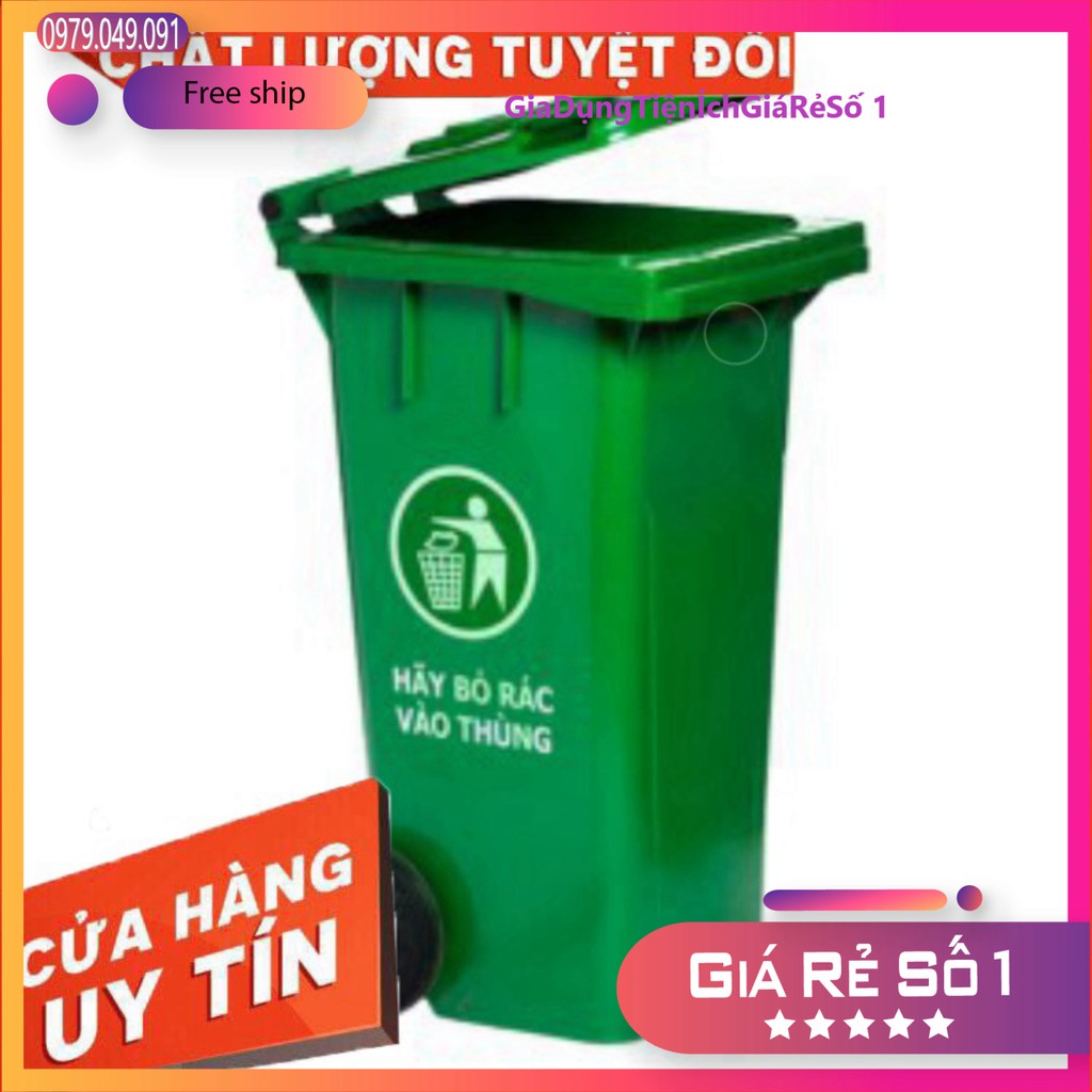 Thùng Rác Công Cộng Có Bánh Xe - Thùng Rác Có Banh Xe 100 Lít Nhựa Cao Cấp Việt Nhật