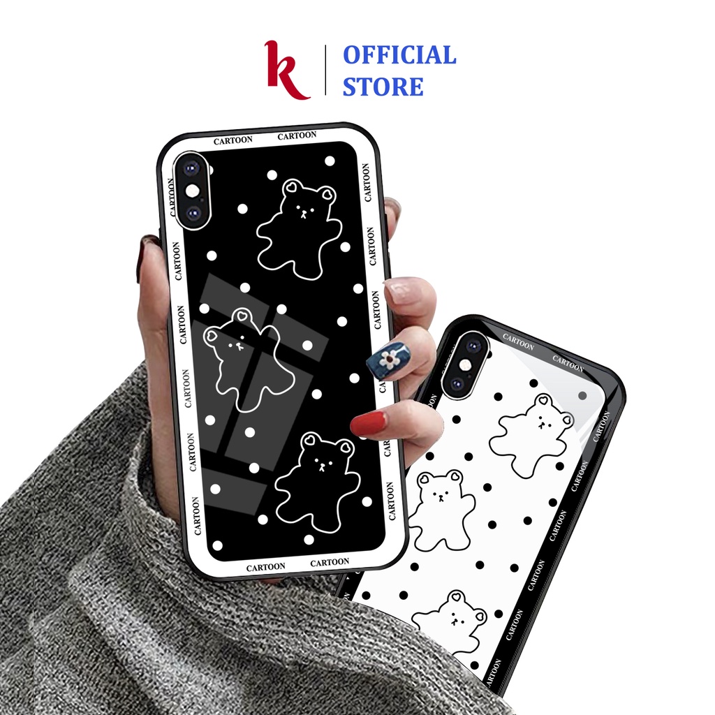 Ốp lưng iphone kính gấu selfie case 14plus 14 pro max 13 12 promax 11 mini 6 6s 7 8 plus x xr xs Se