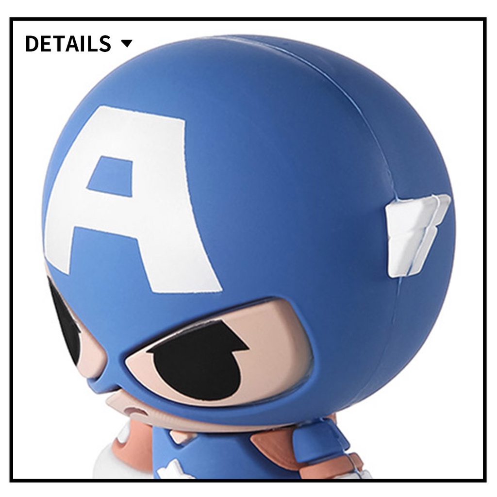 [Mã LIFEMALL2503 giảm 15% đơn 99K] Đồ trang trí đồ chơi MARVEL 2.0 Q Captain America - Miniso