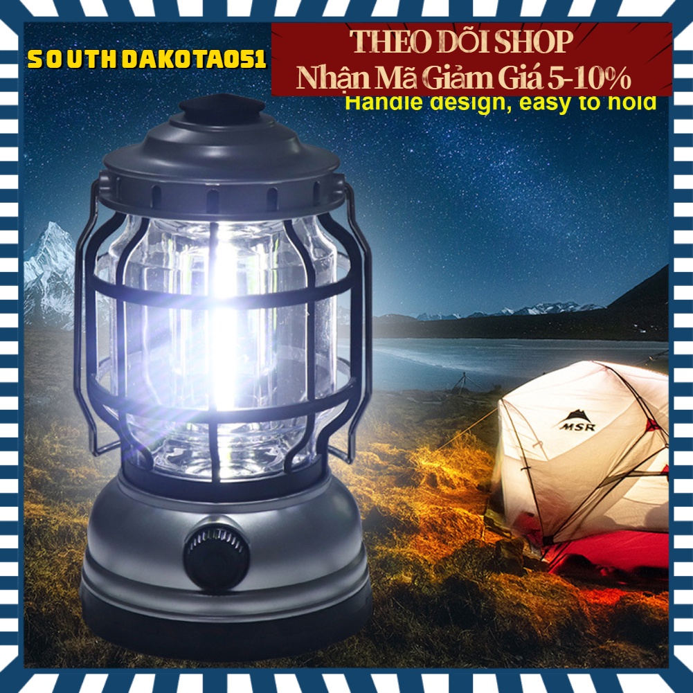 Đèn COB cắm trại ngoài trời sạc USB cổ điển tay cầm di động 1990C