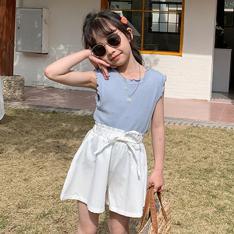 Áo Sơ Mi Không Tay Màu Trơn Thời Trang Mùa Hè Hàn Quốc Dành Cho Bé Gái Se7en