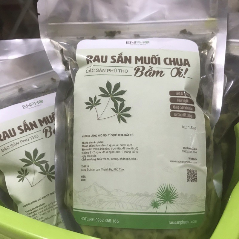 Rau Sắn Muối Chua Đặc sản Phú Thọ - Túi 1.5kg