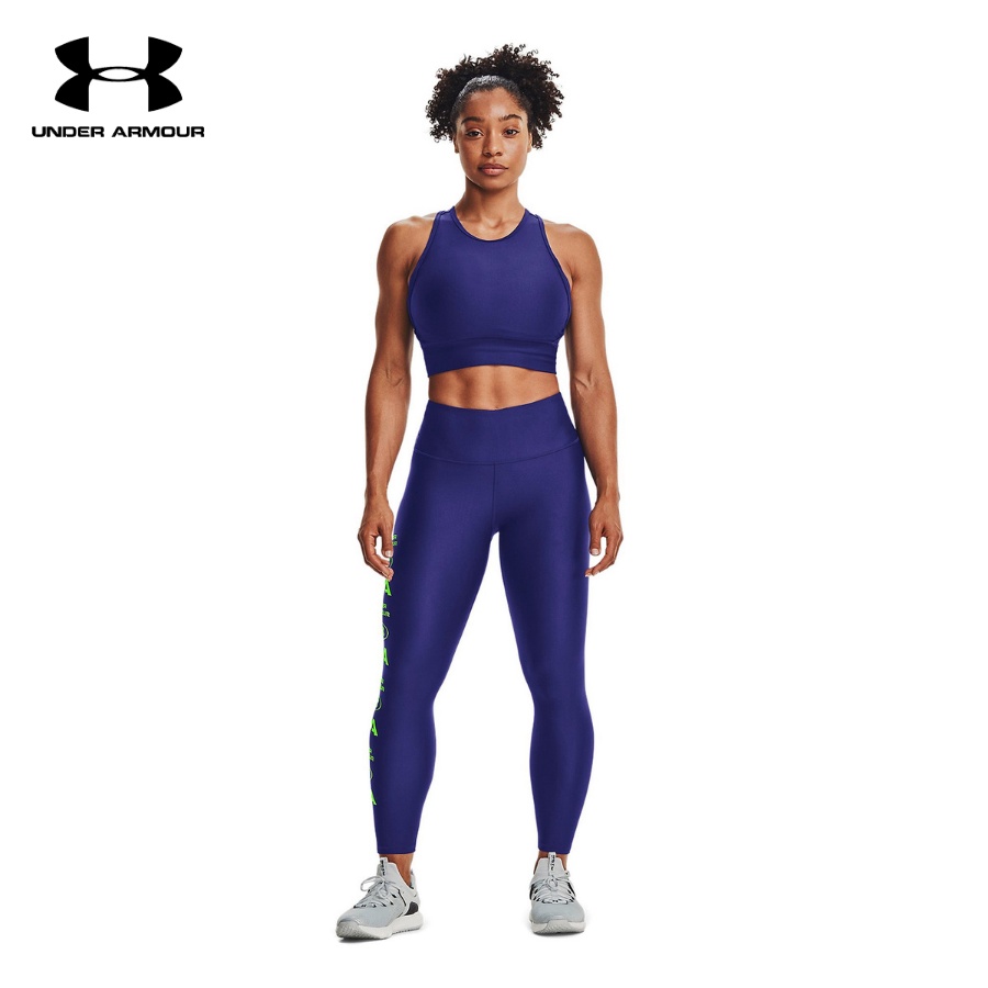 Quần legging thể thao nữ Under Armour HeatGear® Armour No-Slip Waistband Graphic Ankle - 1361013-415