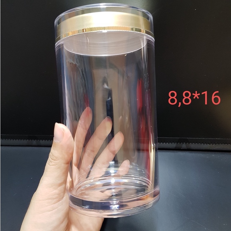 Lọ đựng vòng trầm hương ,đông trùng hạ thảo ,saffron...vvv 8,8*16cm