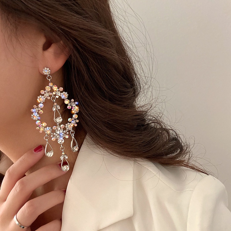 Bông Tai Mạ Bạc 925 Hình Giọt Nước Dáng Dài Phong Cách Cổ Điển Thời Trang Cho Nữ