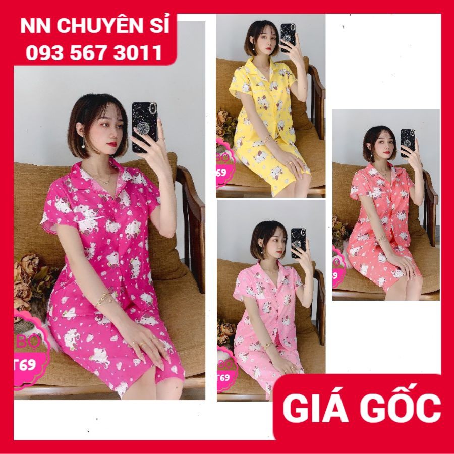 Đồ bộ pijama nữ mặc nhà chất kate mịn in hình hoạt hình dễ thương BKT