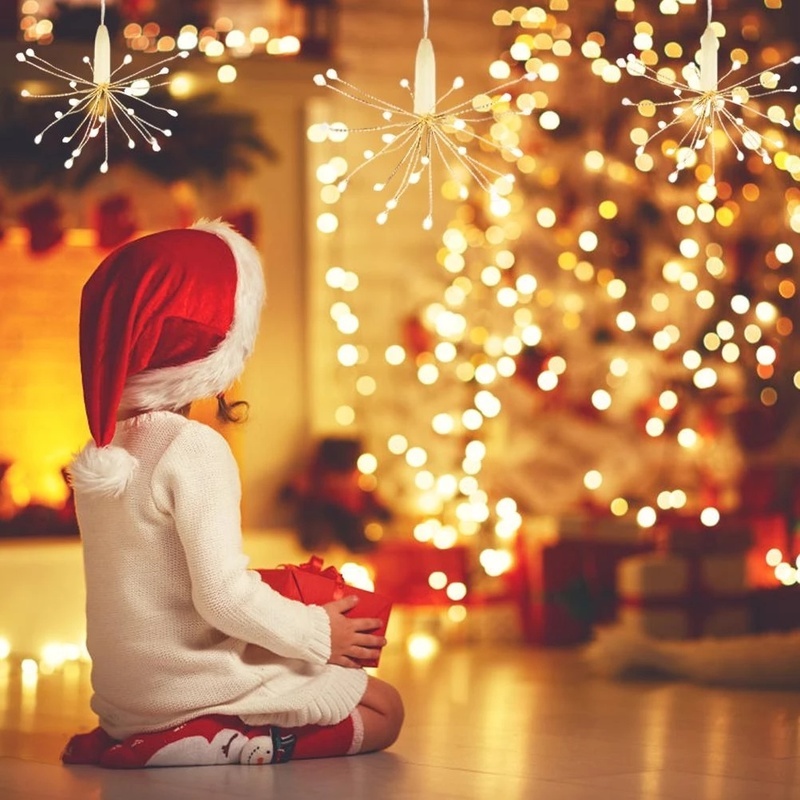 Dây đèn led hình pháo hoa 25 bóng treo cây thông trang trí ngày lễ tiện dụng