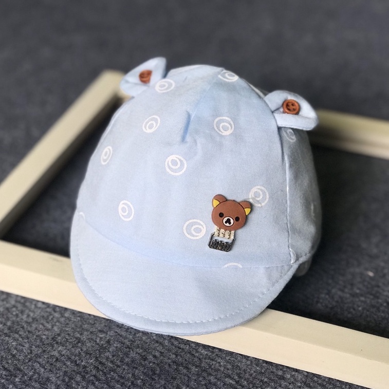 Nón cho trẻ sơ sinh từ 0-6 tháng, chất vải cotton mềm mát, thiết kế họa tiết tai thỏ cực đáng yêu cho bé trai, bé gái
