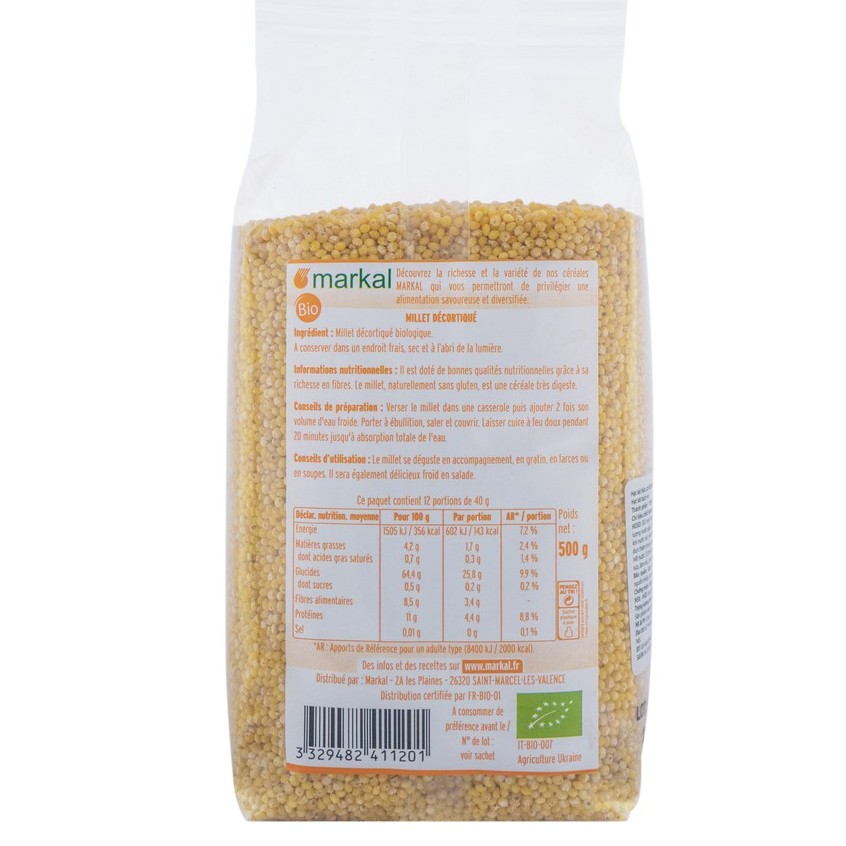 Hạt kê hữu cơ 500g - (Đức - Pháp)