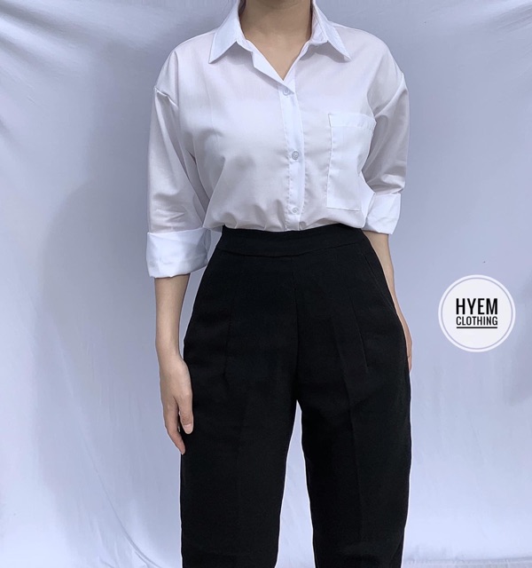 Quần baggy, quần tây đi học KHOÁ KÉO HÔNG dáng dài cực xinh chất tuyết mưa cao cấp
