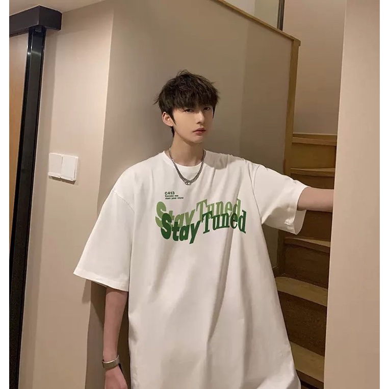 Áo thun phông nam nữ PINK tay lỡ form rộng STAY C413 Unisex