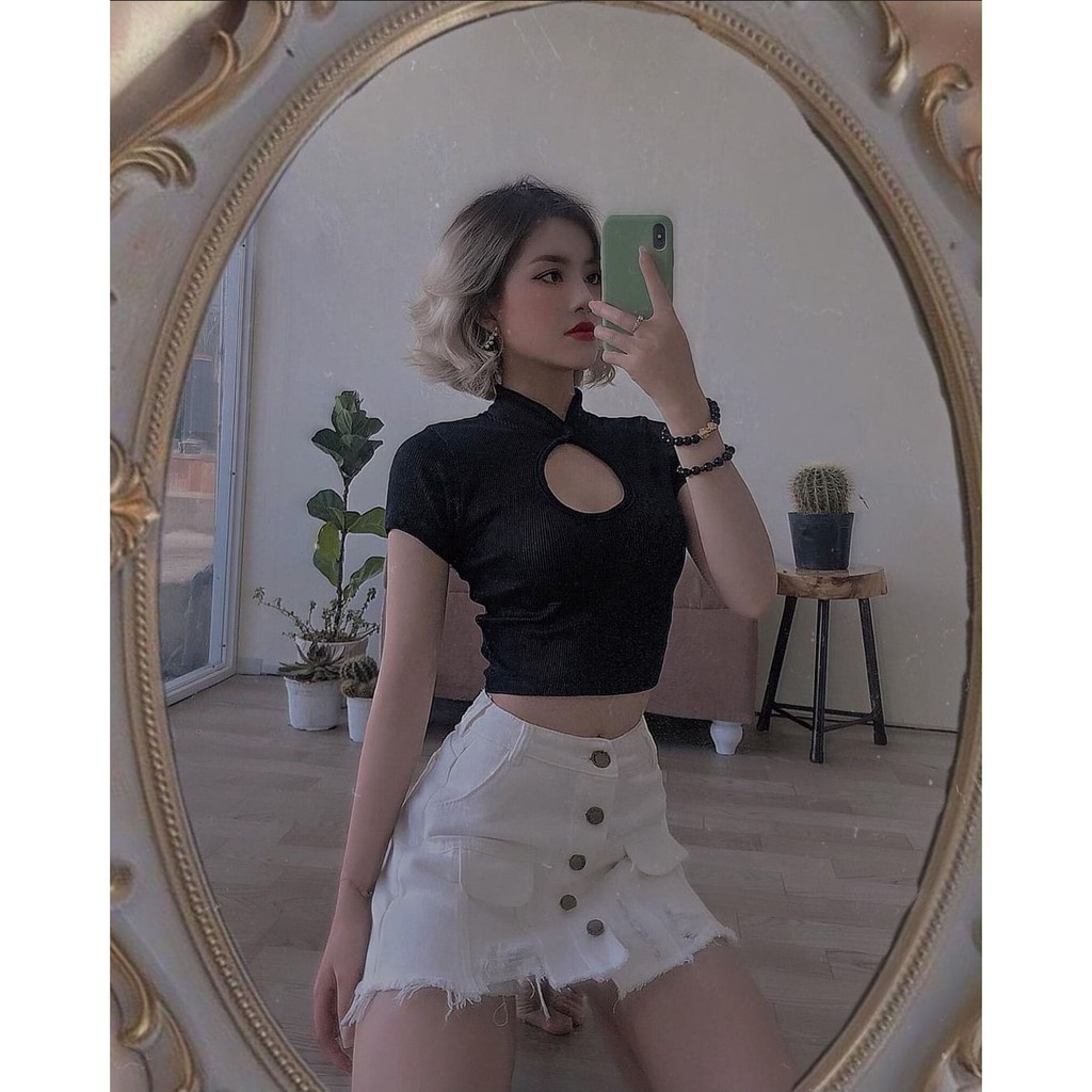 Áo cổ tàu 2 màu