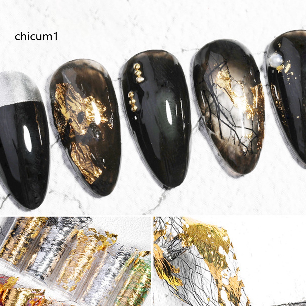 Lưới Lá Vàng Nhiều Màu Trang Trí Móng Tay Cho Nữ