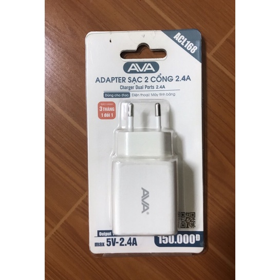 Củ sạc 2 cổng USB 12W Dual AVA ACL168