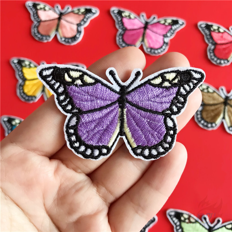 BUTTERFLY 1 Sticker Ủi Thêu Hình Bươm Bướm Nhiều Màu Sắc