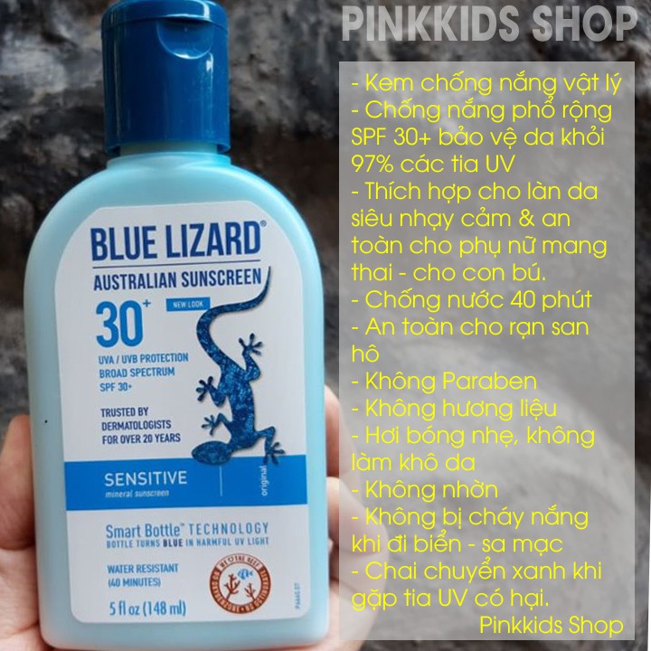 Kem chống nắng Blue Lizard Sensitive SPF 30 148ml