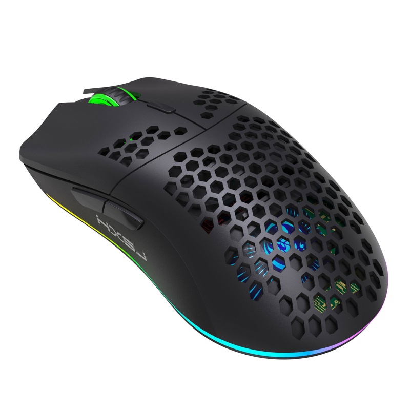 Chuột không dây T66 2.4GHz có đèn nền RGB sạc USB