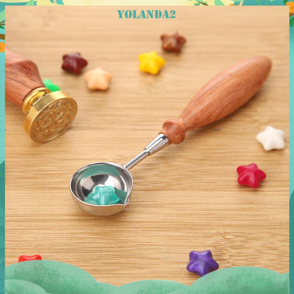 Muỗng múc sáp niêm phong tay cầm gỗ chống nóng phong cách vintage