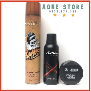 COMBO Gôm Xịt Tóc Suawensito + Sap Vuốt Tóc Styling D + Xit Khử Mùi Xmen 150ml