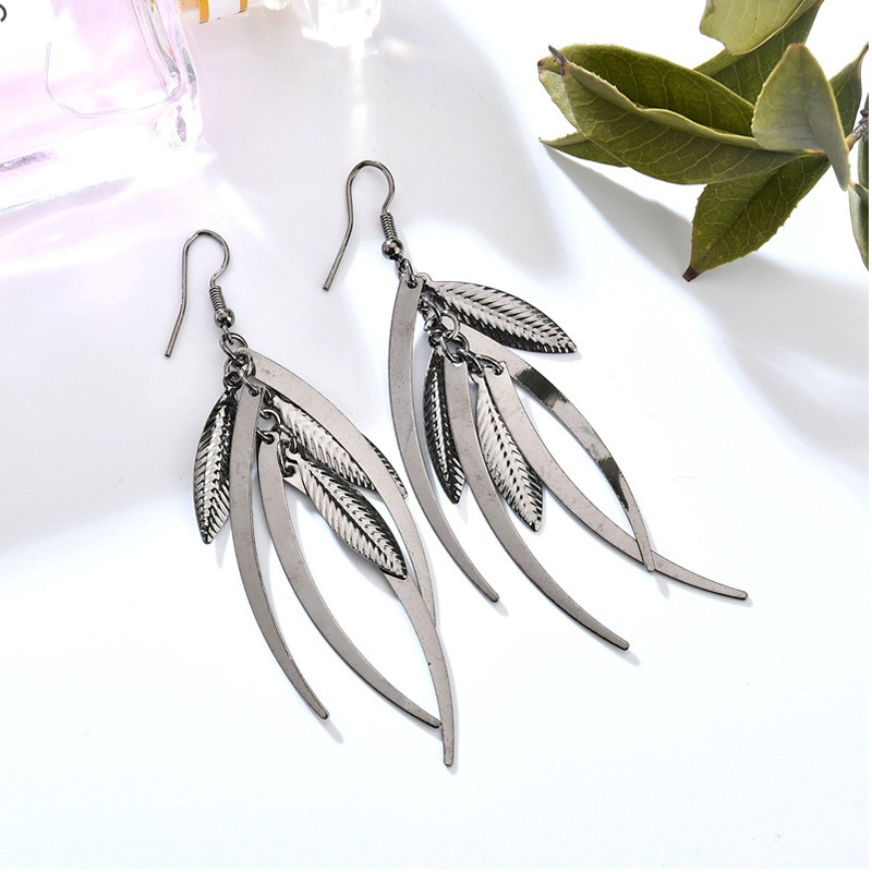 Bông Tai Hợp Kim Dáng Dài Hình Chiếc Lá Phong Cách Bohemian Đơn Giản Thời Trang Cho Nữ PD429