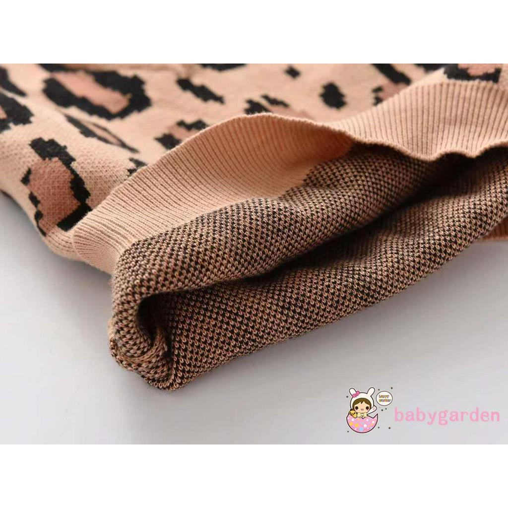 Áo Khoác Len Không Tay Cổ Chữ V Họa Tiết Da Báo Cho Bé Trai