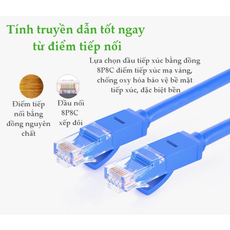 Dây Mạng Đúc Sẵn Dài 1M Cat6 UGREEN 11201 - Hàng Chính Hãng