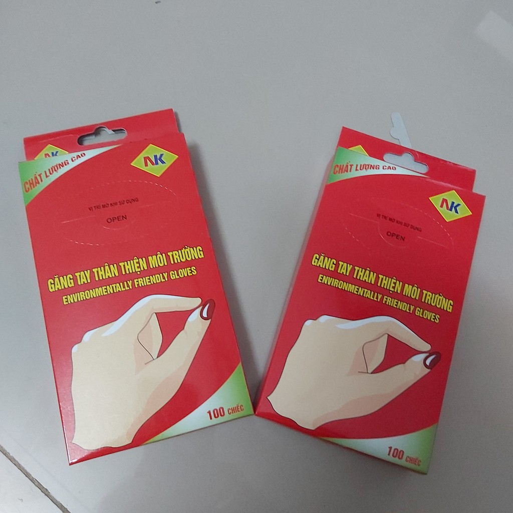Găng tay Nilon, làm bếp, nhuộm tóc hộp 100c dùng 1 lần