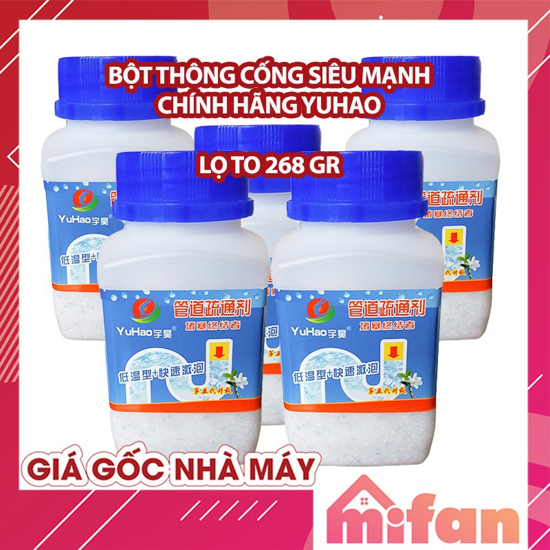 Bột thông tắc cống, bồn cầu, Lavabo Cực Mạnh YUHAO. Dùng 1 lần là hiệu quả