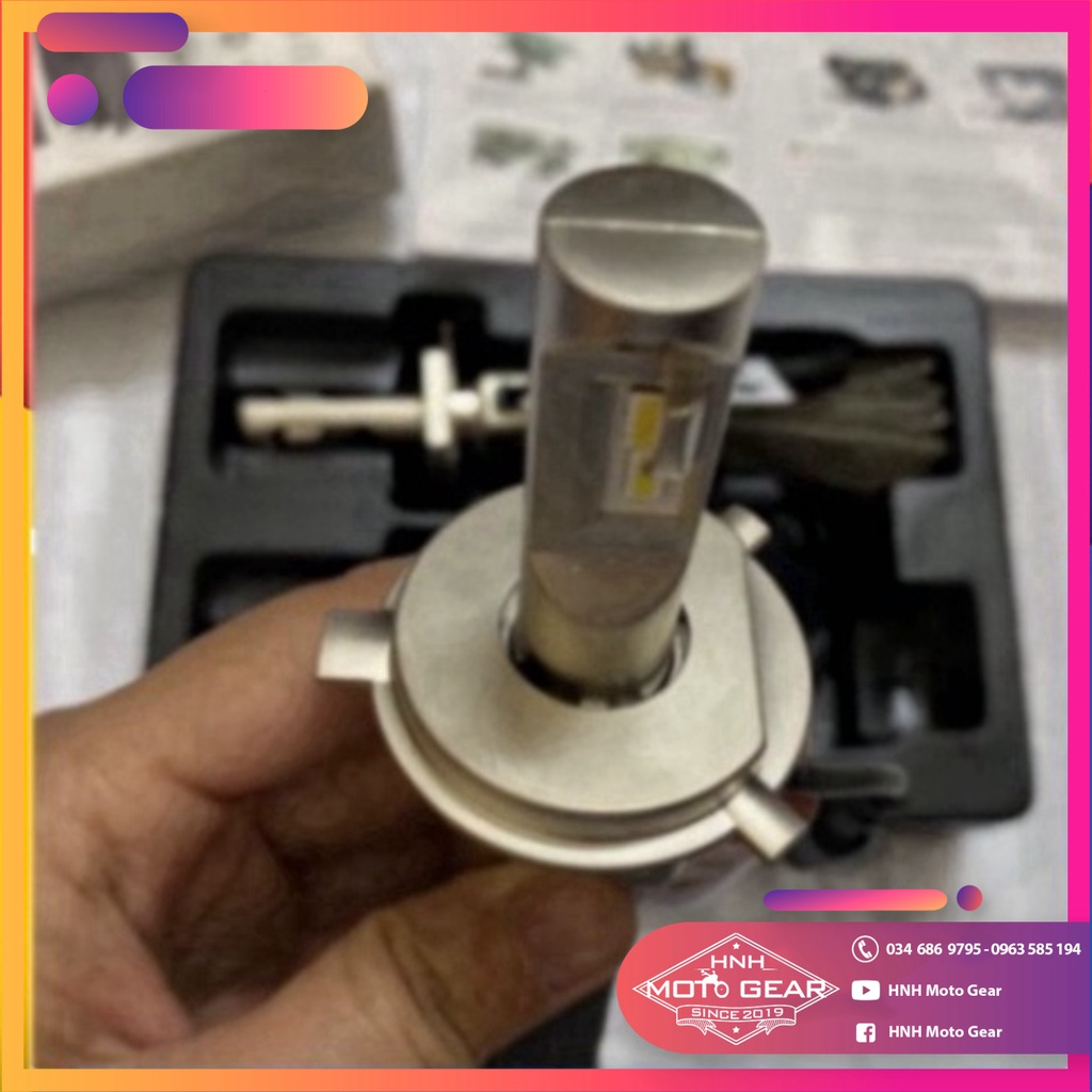 Pha LED K3 Chân H4 Tản Nhiệt Lá Nhôm 1 Bóng