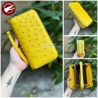 Ví cầm tay nữ da đà điểu thật - Cá Sấu Thảo Nguyên