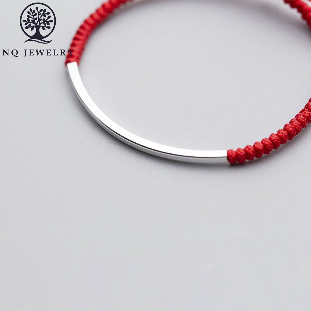 Vòng thắt dây đỏ ống bạc - NQ Jewelry