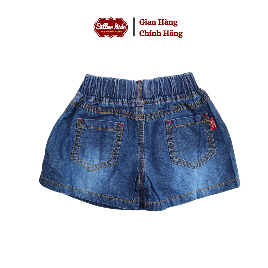 Quần Short Váy Bé Gái 1128kg Thêu Voi Phối Nơ Eo Xinh Xắn SILBER KIDS